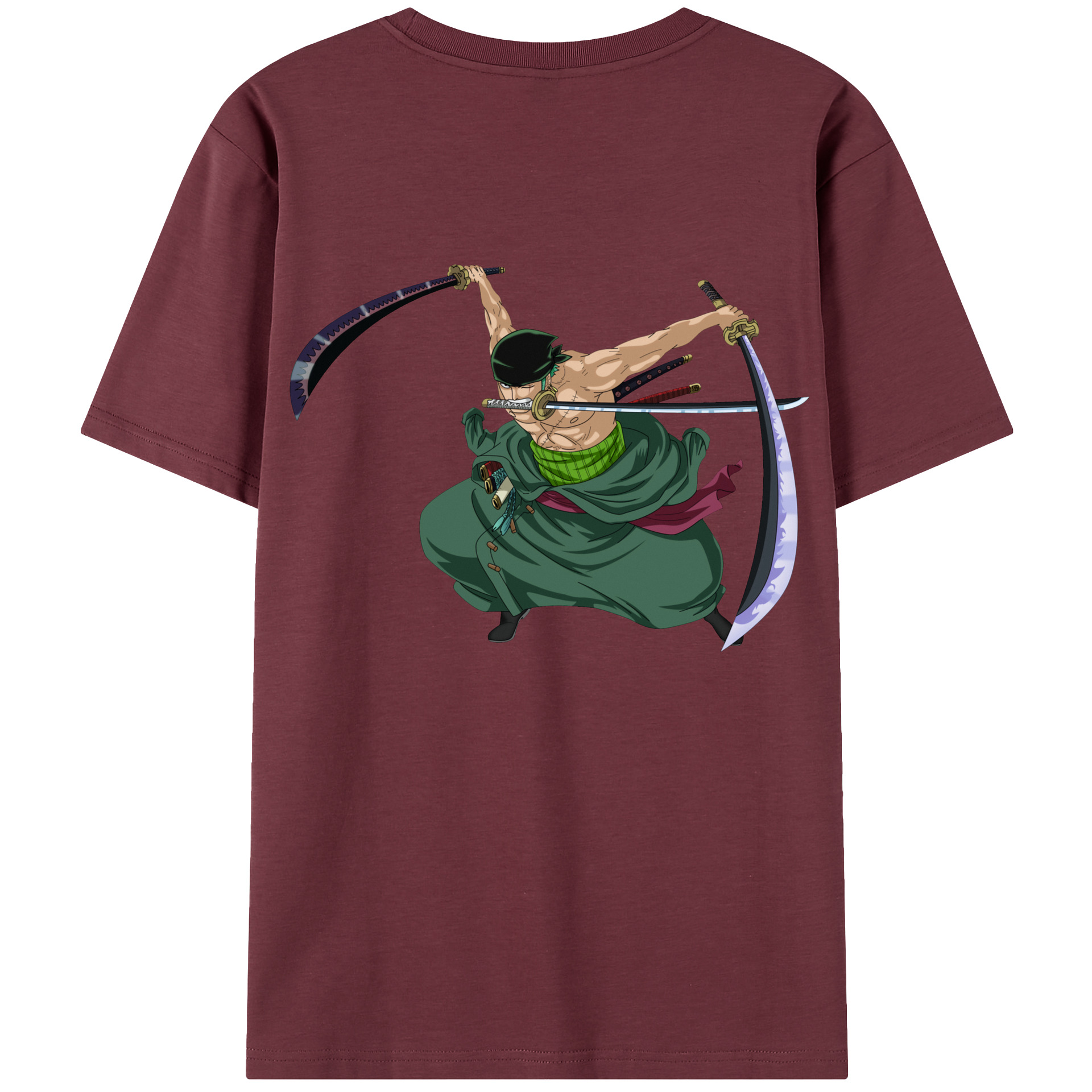 ワンピース ロロノア・ゾロ ONE PIECE Roronoa Zoro 綿100％半袖Tシャツ（背面プリント）